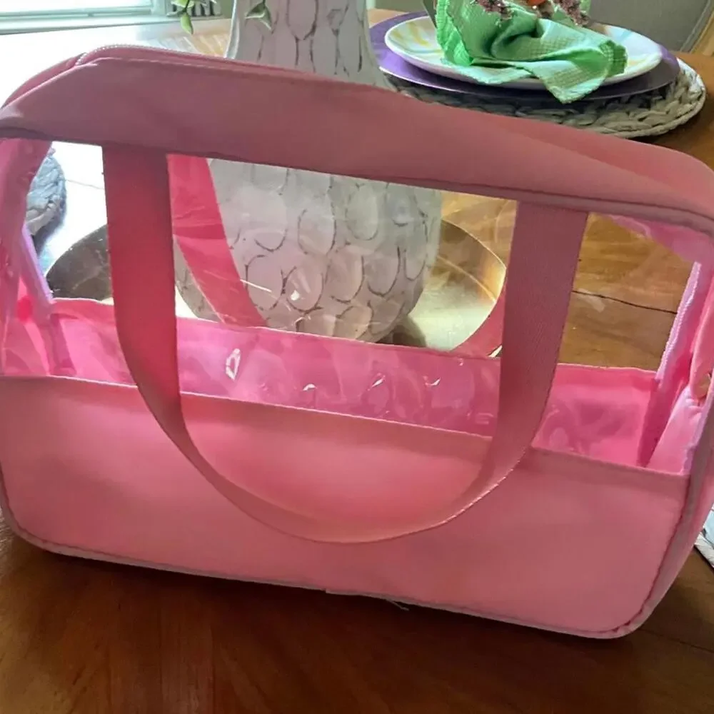 Pink Canvas Travel Cosmetic/Toiletry Bag NWT